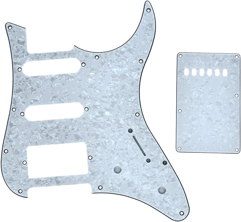 KAISH Guitar HSS Pickguard and Tremolo Trem Cover Back Plate fits Yamaha PACIFICA Guitar White Pearl - Image 1